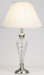 Endon 079-SC Satin Chrome + Twisted Gls Table Lamp 1 Light