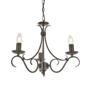 Bernice 3 Light E14 Antique Silver Adjustable Ceiling Pendant