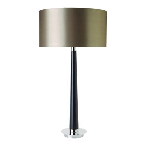 Endon CORVINA Corvina Single Table Lamp Dark Wood/Mink Fabric Finish