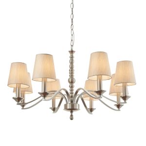 Endon ASTAIRE-8SN Astaire 8 Light pendant Satin Nickel Plate/Natural Finish