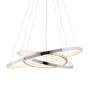 Endon KLINE-3CH Kline Single Pendant Polished Chrome Plate/Frosted Acrylic Finish