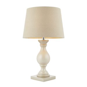 Endon MARSHAM-TLIV Marsham Single Table Lamp Ivory Painted Wood/Ivory Finish