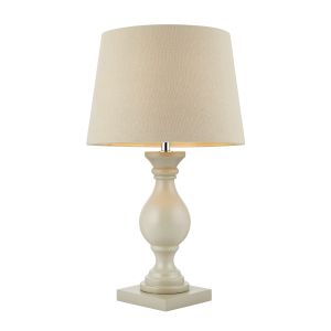 Endon MARSHAM-TLTA Marsham Single Table Lamp Taupe Painted Wood/Ivory Finish