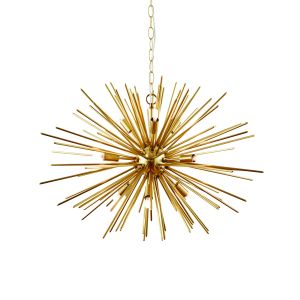 Orta 9 Light G9 Satin Brass Adjustable Pendant In A Sputnik Style