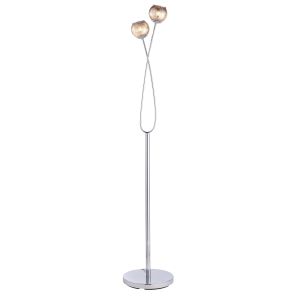 Aerith 2 Light G9 Polished Chrome Floor Lamp With Inline Foot Switch & With Smoked Mirror Glass With Internal Wire Mesh