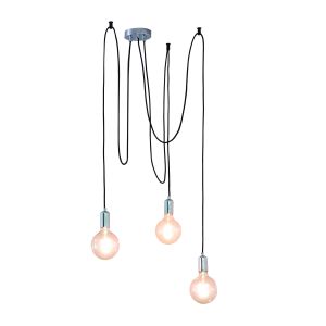 Studio 3 Light E27 Polished Chrome Adjustable Multi Pendant