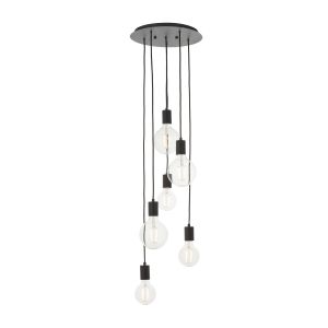 Studio 6 Light E27 Matt Black Versatile Pendant