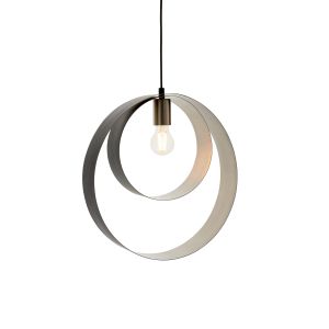 Cal 1 Light E27 Brushed Nickel Plated & Matt Black Painted Pendant Fitting