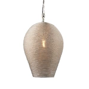Paresh 1 Light E27 Polished Nickel Plated Twisted Wire Adjustable Pendant
