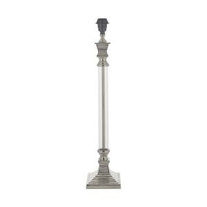 Kalin 1 Light E27 Polished Aluminium Table Lamp With Clear Glass  Column With Inline Switch (Base Only)