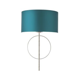 Vitra 1 Light E27 Silver Leaf Hoop Wall Light C/W Teal Shade