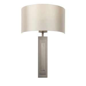 Keuco 1 Light E27 Brushed Bronze Wall Light C/W Mink Satin Fabric Shade