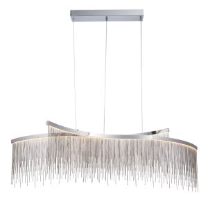 Orphelia 2 Light 31W 758lm 3000K Warm White Chrome LED Integrated Adjustable Pendant With Silver Effect Chains