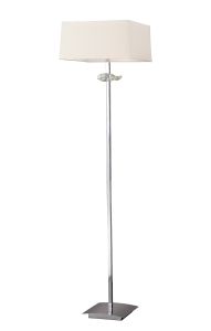 Akira Floor Lamp 3 Light E27, Polished Chrome With Cream Shade
