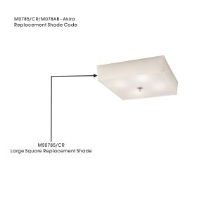 Akira Flush Large Square Cream Shade, Suitable For M0785/0785AB