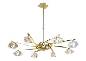 Alfa 80cm Pendant 8 Light G9, Polished Brass