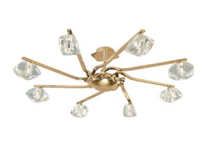 Alfa 80cm Semi Flush 8 Light G9 French Gold