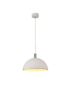 Alina 30cm Dome Pendant, 1 x E27, White Paintable Gypsum