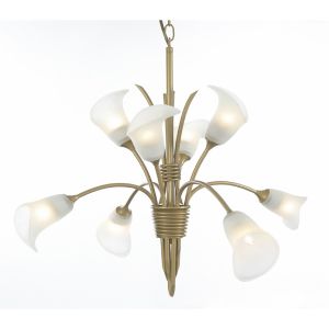 Ancona 61cm Pendant 8 Light G9 Satin French Gold/Frosted Glass