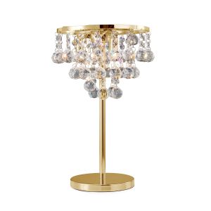 Atla Table Lamp 3 Light G9 French Gold/Crystal