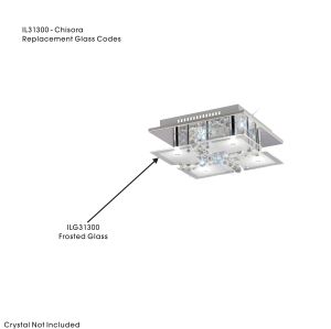 Diyas ILG31300 Chisora Small Frosted Replacement Glass For IL31300