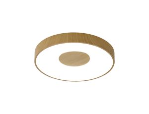 Coin 50cm Round Ceiling 80W LED With Remote Control 2700K-5000K, 3900lm, Wood Effect, 3yrs Warranty