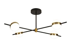 Cuba 90cm Ceiling 4 Light, 32W LED, 3000K, 2400lm, Gold/Black, 3yrs Warranty