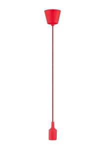 Dreifa 1.5m Suspension Kit 1 Light Red,9cm Plastic Base and Silicon Lampholder Cover, E27 Max 20W, c/w Ceiling Bracket (Maximum Load 1.5kg)