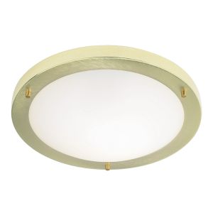 Endon EL-440-30BB IP44 30cm Flush Fitting Brushed Brass 1 Light In Brass