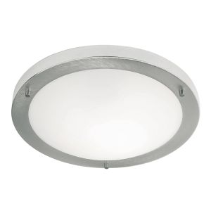 Endon EL-440-30BS-2D IP44 Flush Fitting 16W Brushed Steel Inc 2D Lamp 1 Light In Nickel