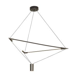 Electra Large Pendant 7W + 25W LED, 3000K, 2500lm, Black / Black Chrome / White Acrylic, 3yrs Warranty