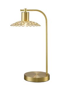 Ellen 1 Light G9 Table Lamp Satin Brass/Crystal