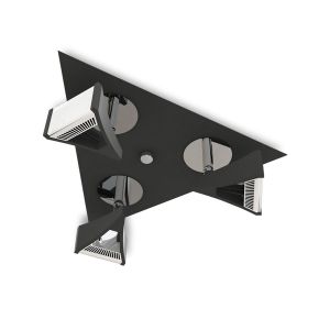 Filippo Spot Light 3 Light LED Triangular 15W 3000K, 1350lm, Matt Black/Polished Chrome, 3yrs Warranty