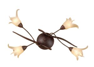 (0024 003) Florida Ceiling 4 Light E14, Brown/Black Oxide