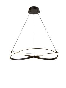 Infinity 51cm Pendant 42W LED 2800K, 3400lm, Brown Oxide/White Acrylic, 3yrs Warranty