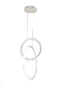 Kitesurf Double Loop Pendant, 48W LED, 3000K, 3840lm, White, 3yrs Warranty