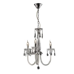 Lavinea 51.5cm Pendant 3 Light E14 Polished Chrome/White Glass/Crystal (Item is Not Suitable For Mail Order Sales, COLLECTION ONLY)