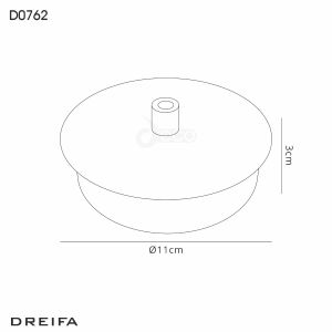 Dreifa Ceiling Box Black Chrome, c/w Cable Grip, Earth Wire & 3 Pole Terminal Block