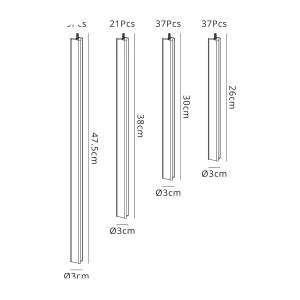 Akon Champagne Gold Crystal Glass Pack For NU87461 & NU87464 (VERTICAL OVAL DESIGN)