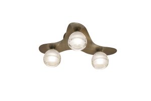 Loop Flush Ceiling 3 Light G9 ECO, Antique Brass