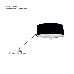 Mara Black Fabric Shade, Suitable For M1646 All Finishes