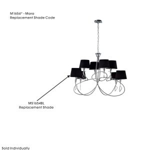 Mara Black Fabric Shade, Suitable For M1654 All Finishes, 210mmx190mmx170mm