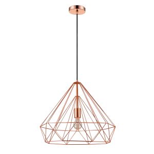 Lucien 1 Light E27 Adjustable Copper Pendant