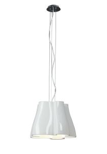 Miss 49cm Pendant 3 Light E27, Gloss White/Polished Chrome