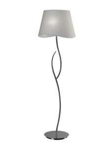 Ninette Floor Lamp 4 Light E27, Polished Chrome With Ivory White Shade