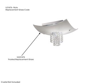 Diyas ILG31476 Nyla Curved Frosted Replacement Glass For IL31476