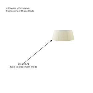 Olivia Organza Table Lamp Shade Cream For IL30062/65, 330/400mmx180mm
