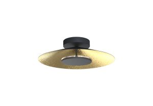 Orion Ceiling 25cm Round, 8W LED, 3000K, 560lm, Gold Leaf/Black, 3yrs Warranty