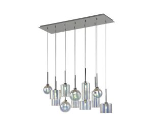 Penton Linear Pendant 2m, 12 x G9, Polished Chrome/Italisbonscent/Frosted Type A,B,C,G Shade