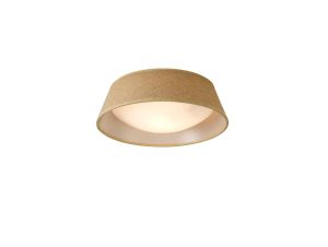 Sabina 31cm Ceiling 2 x E27 (Max 20W), Brown Linen Shade/White Acrylic